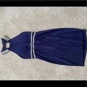 Elegant Royal Blue Strapless Cocktail Dress